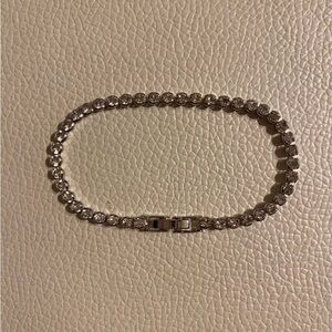 5CT 3mm Bezel Set Lab Created Diamond Tennis Bracelet 14K Gold Plated Sterling